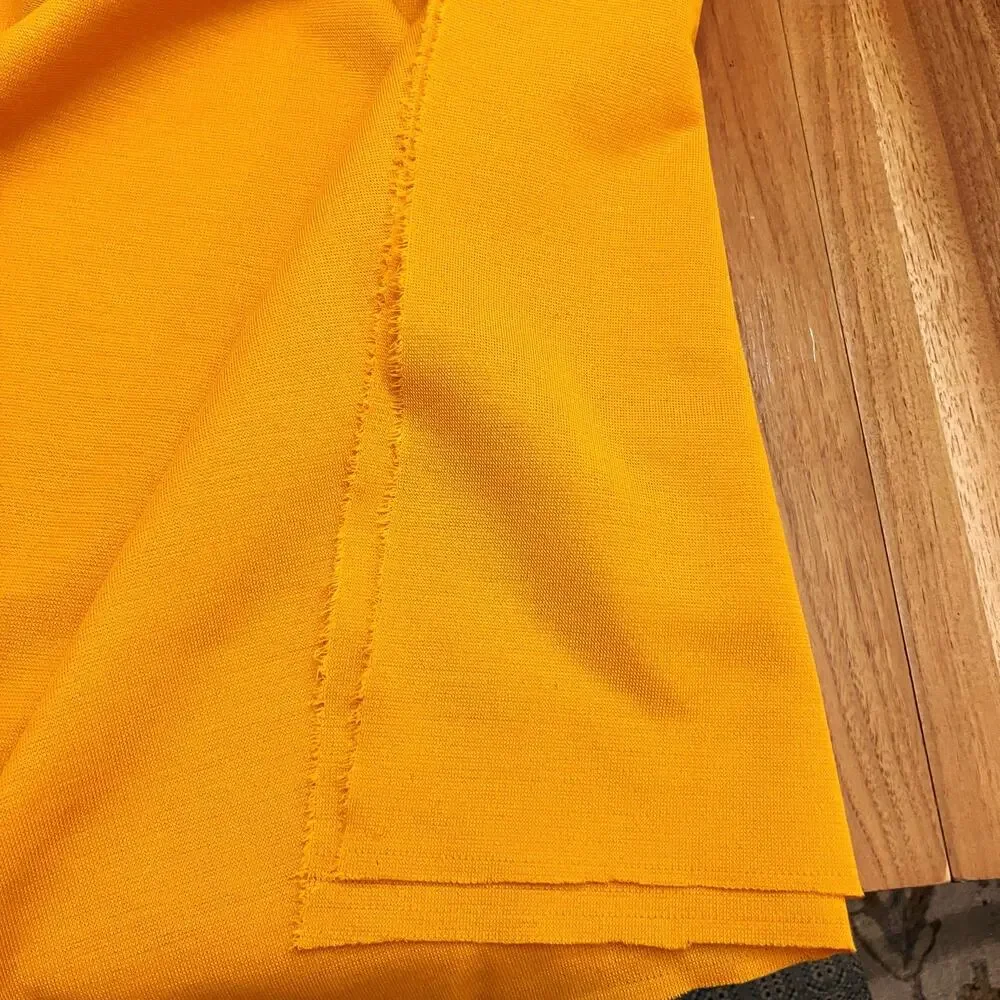 Vintage Fabric 3 Yards Orange Yellow Poly Solid Stretch Heavyweight 68 in width